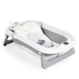 Set de baño con bañera plegable Balena gris - Kokolindo