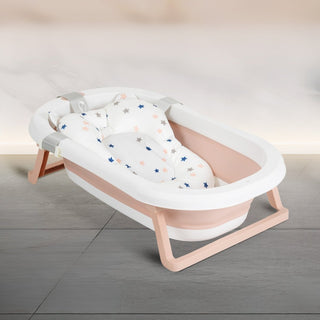 Set de baño con bañera plegable Palma rosa - Kokolindo