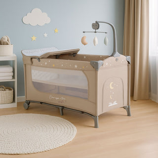 Cuna de viaje Once upon a time 3 beige - Kokolindo