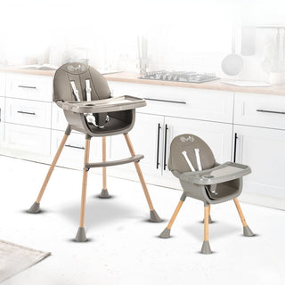 +High chair Biscotti 2 in 1 grey - Kokolindo