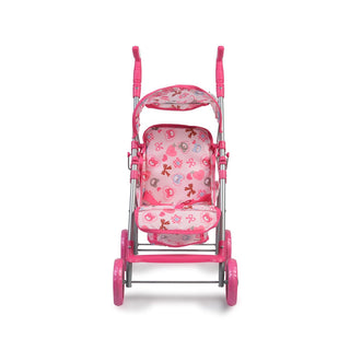 Carrito de muñecas con respaldo ajustable Flores 9351 - Kokolindo