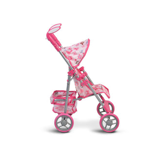 Carrito de muñecas con respaldo ajustable Flores 9351 - Kokolindo