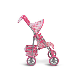Carrito de muñecas con respaldo ajustable Flores 9351 - Kokolindo