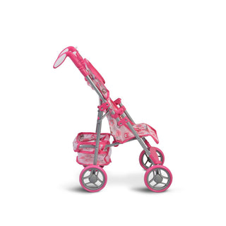 Carrito de muñecas con respaldo ajustable Flores 9351 - Kokolindo