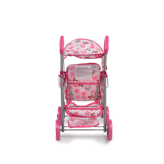 Carrito de muñecas con respaldo ajustable Flores 9351 - Kokolindo