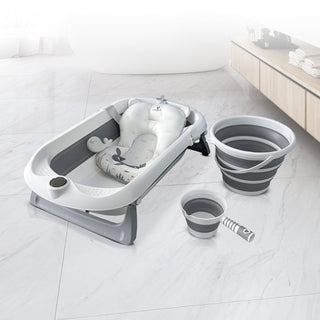 Set de baño con bañera plegable Balena gris - Kokolindo