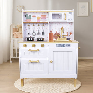 +Wooden Play Kitchen (with 7 cookware) - 7275 - Kokolindo