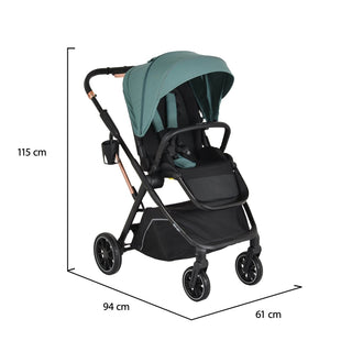 Cochecito convertible 2 en 1 Bingo Verde marino - Kokolindo