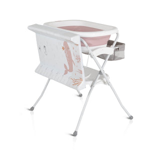+Baby foldable bathtub with stand and changing table pink - Kokolindo