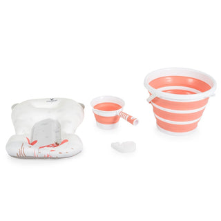 Set de baño con bañera plegable Balena rosa - Kokolindo