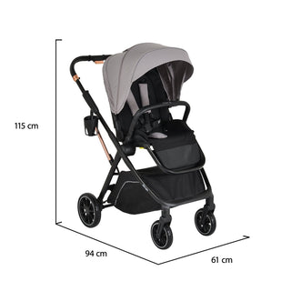 Cochecito convertible 2 en 1 Bingo Gris - Kokolindo