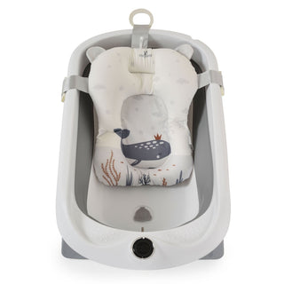 Set de baño con bañera plegable Balena gris - Kokolindo