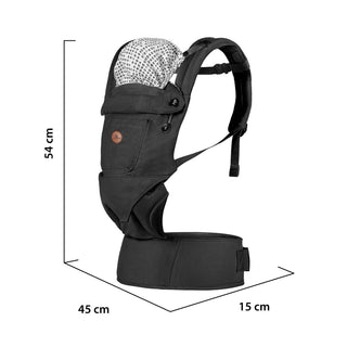 Mochila portabebés Bora negro BC2060 - Kokolindo