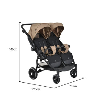 Silla de paseo gemelar TwinGo Beige - Kokolindo