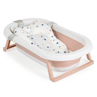 Set de baño con bañera plegable Palma rosa - Kokolindo