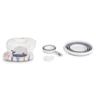 Set de baño con bañera plegable Balena gris - Kokolindo