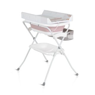 +Baby foldable bathtub with stand and changing table pink - Kokolindo