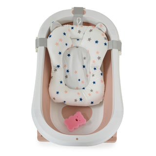 Set de baño con bañera plegable Palma rosa - Kokolindo
