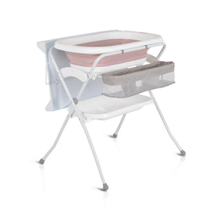 +Baby foldable bathtub with stand and changing table pink - Kokolindo